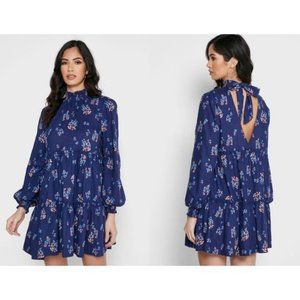 NWT FREE PEOPLE INDIGO BLUE LARGE MINI DRESS